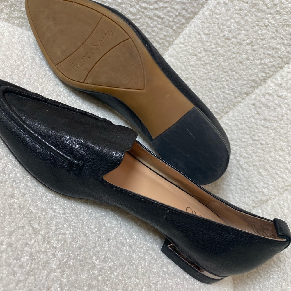 Franco Sarto Black Leather Loafers - Picture 4 of 4